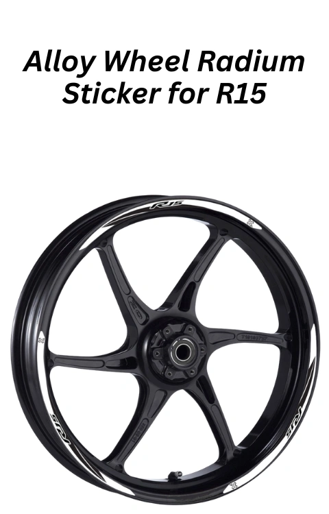 Alloy Wheel Radium Sticker Compatible with R15 V1/V2/V3/V4 | Printed In Premium Radium With FPF(Fade Protection Film), Water Proof, Precut Sticker, Pack Of 12